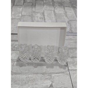 Set of 4Vintage Williams‎ & Sonoma Crystal Pineapple Candlestick Holders Crystal